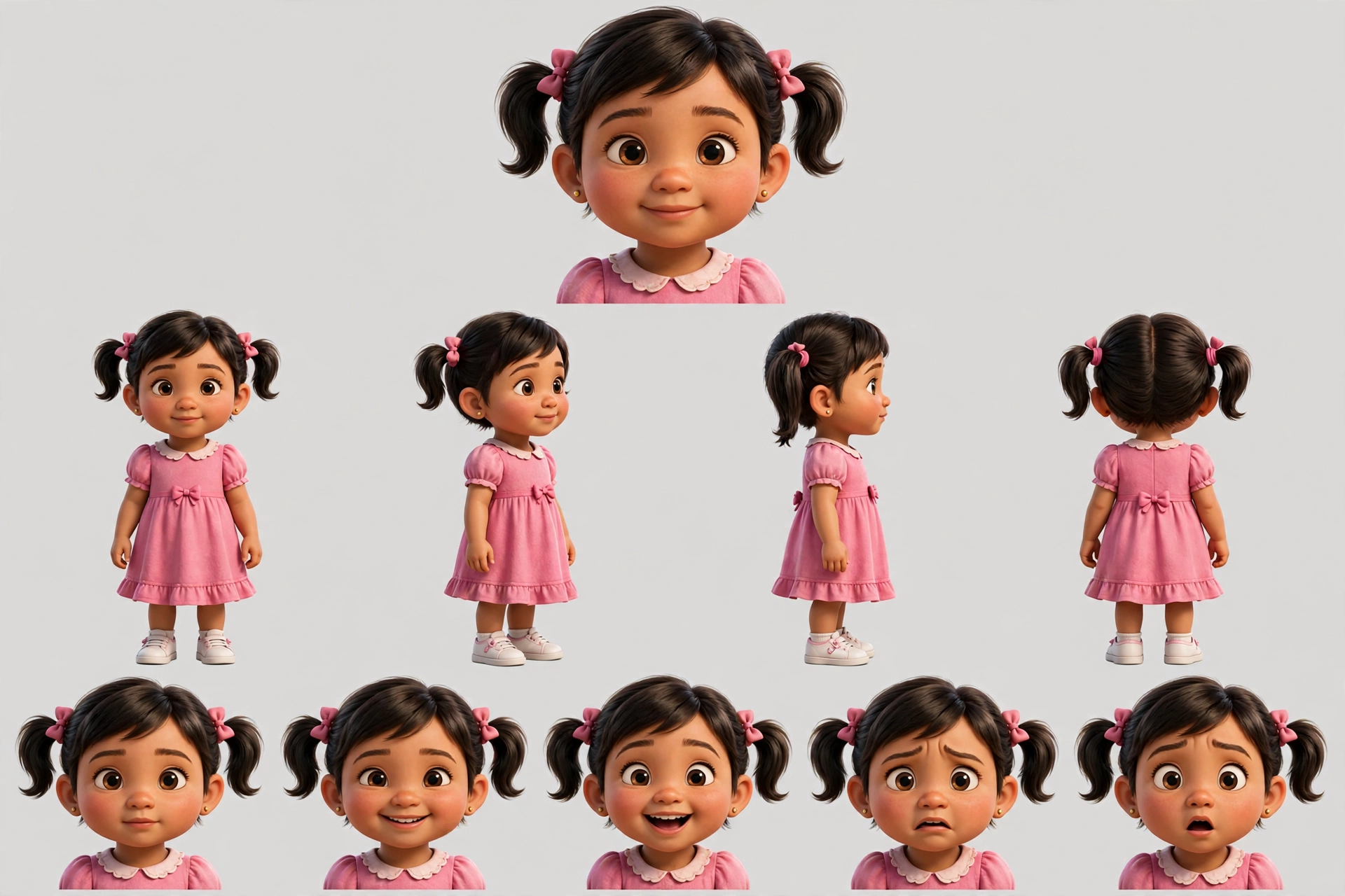 Character sheet for Elora — animated story sheet